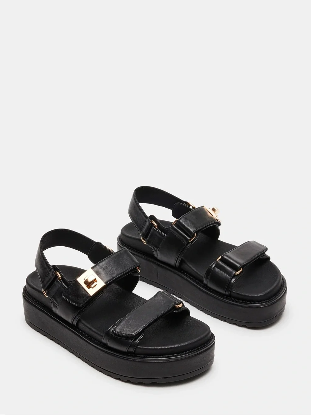 Steve Madden Bigmona Platform Sandals Black 7